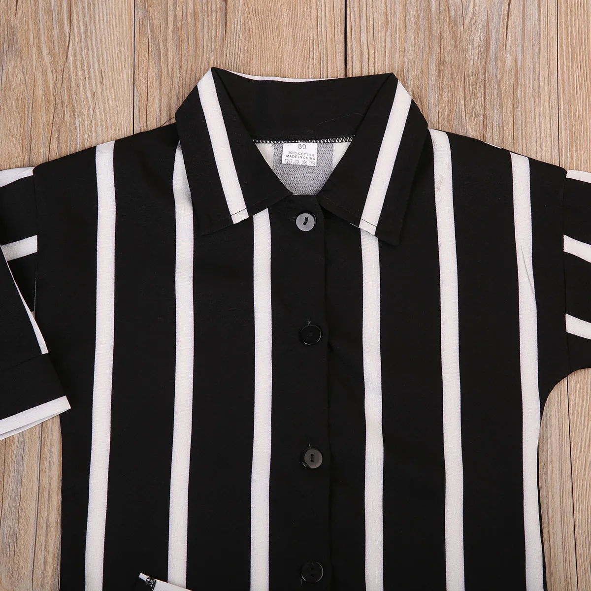 2017 модная Милая черная блузка в полоску с длинными рукавами для новорожденных