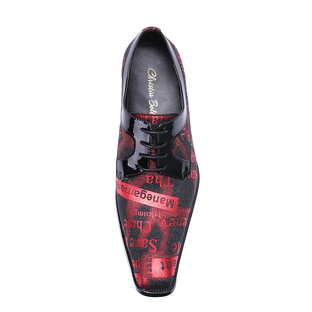Christia Bella Роскошные модные мужские туфли оксфорды из натуральной кожи с принтом