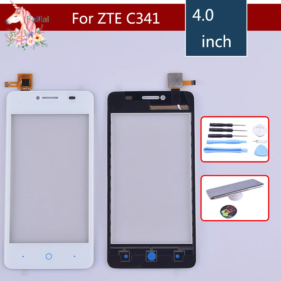 10pcs TouchScreen For ZTE Blade C341 Touch Screen Front panel Digitizer Glass Panel Sensor for ZTE C341 Digitizer replacement