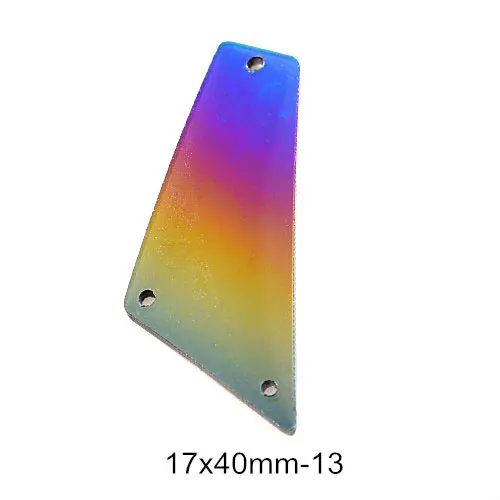 P13-17X40mm 20 шт радужные зеркальные пришитые Стразы неправильной формы акриловые зеркальные радужные хрустальные Каменные Стразы для шитья свадебного платья B3734 - Цвет: P13-17X40mm