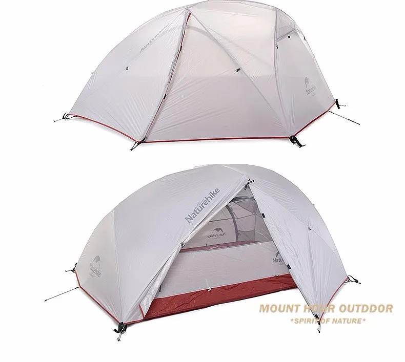 Naturehike Палатка 2 Человек 20D Силиконовое Ткани Двойного Слоя Непромокаемые Палатки Кемпинга С След Снег Юбка Анти Снег 4 Сезон палатка туристическая палатка уф-защита