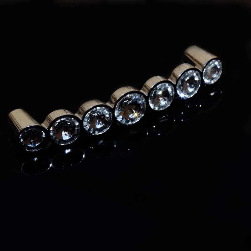 96 мм 128 стеклянные хрустальные дверные ручки для комода с серебряными и