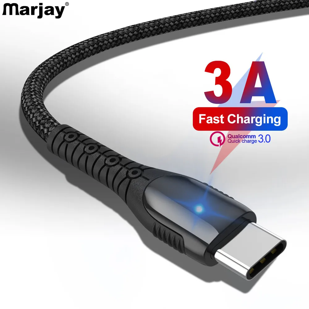 Кабель Marjay USB Type-C для Samsung Galaxy S10 S9 S8 Plus Xiaomi 3A Быстрая зарядка | Мобильные телефоны и