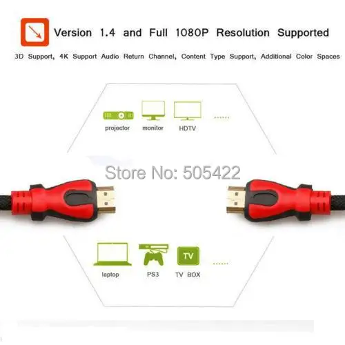 Кабель HDMI 50 футов для BLURAY 3D DVD PS3 HD TV XBOX LCD 1080P | Электроника