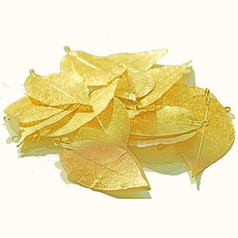 DIY Подвески в виде листьев, натуральные листья, серебряный цвет, кулон, женские ожерелья, ювелирные изделия ручной работы, аксессуары для изготовления ювелирных изделий