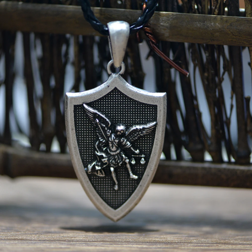 Langhong 1 шт. Archangel St.Michael Protect Me Saint Молитвенное ожерелье религиозное Женское