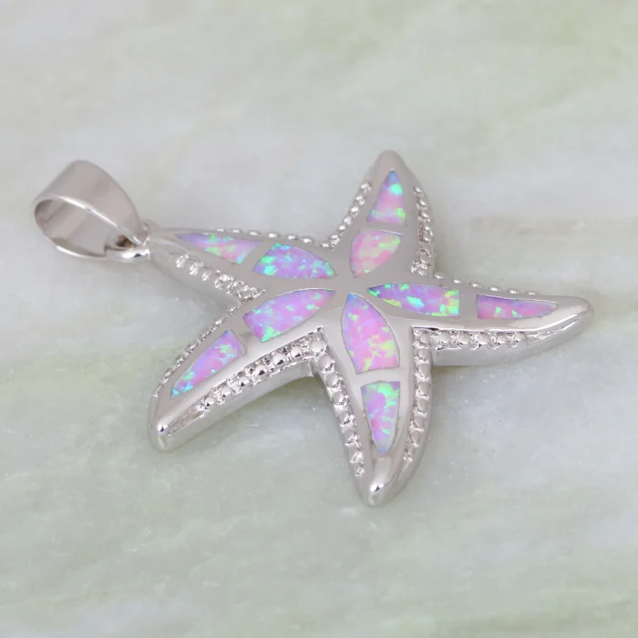 Новые массивные ювелирные изделия серебряные Модные Розовый огненный опал кулон