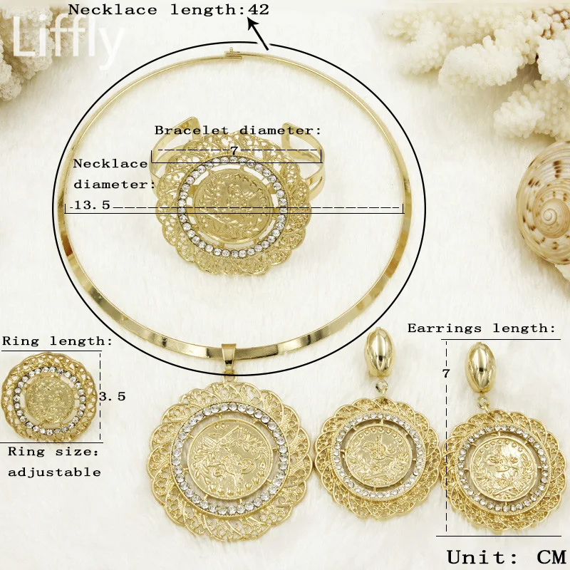Женский комплект ювелирных изделий 18 золотых комплектов модное ожерелье с
