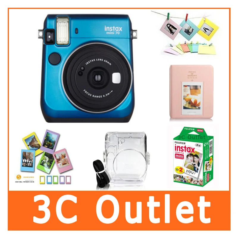 Fujifilm Instax Mini70 камера и аксессуары Fuji мгновенная мини пленка + прозрачный чехол
