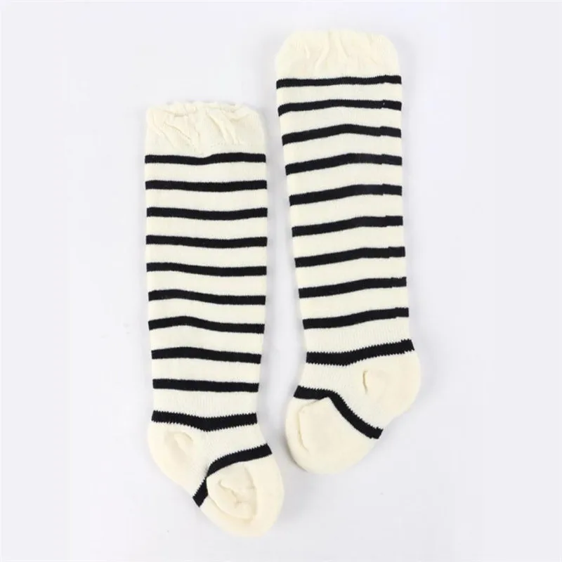 TELOTUNY Baby Girl Socks Knee High Bows Striped Kids Child Bootie Vertical Autumn Winter soft charming comfortable S3FEB12 |