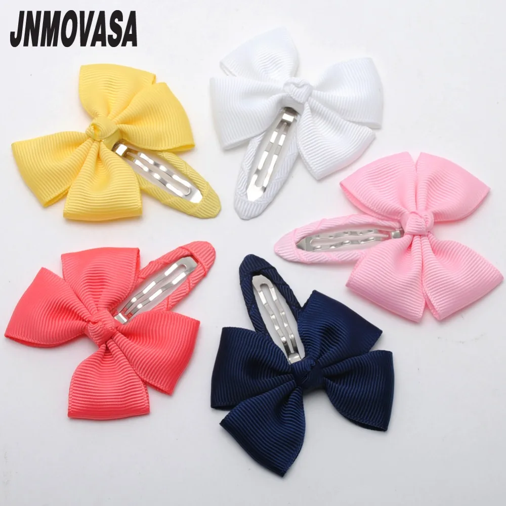 

2pcs/lot solid grosgrain bows toddler baby girls hair snap clips hairpins children accessories assorted colors