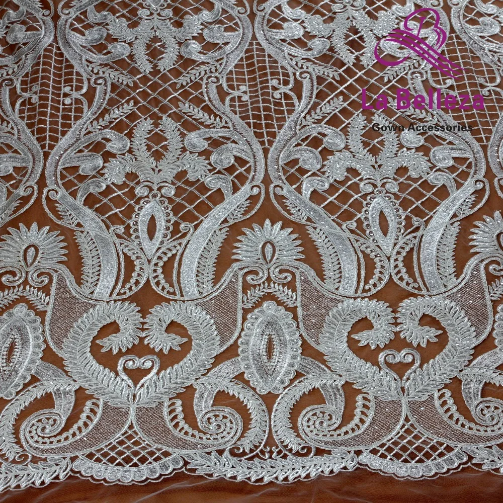 La Belleza 2019 Новый шнур с прозрачными блестками кружевной ткани высокого качества