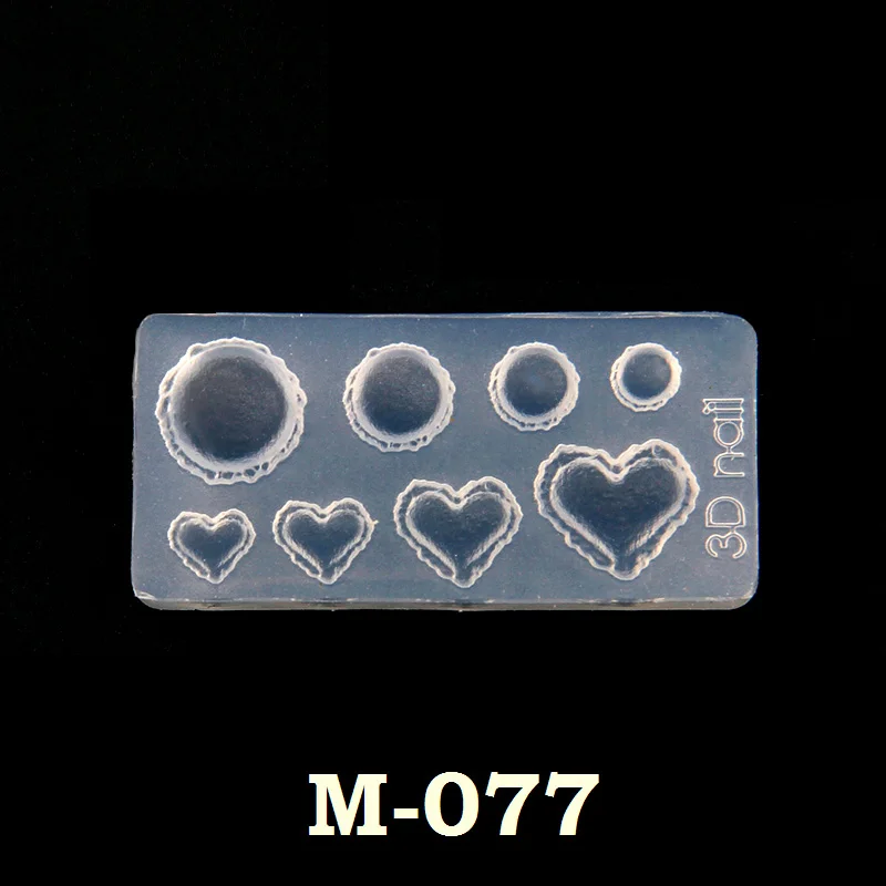 M 077 Красивая 1 шт. силиконовая форма для дизайна ногтей, 27 дизайнов, прочная 3D стерео кристальная резная форма, Хрустальная пудра, резной инструмент для дизайна ногтей - Цвет: M 077