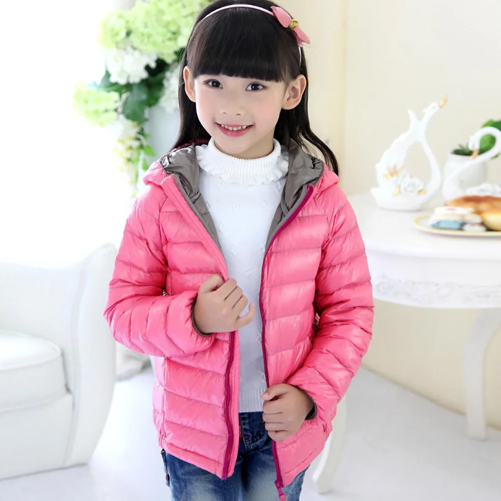 Модная детская куртка для девочки 90% гусиный пух сверхлегкая на гусином пухе