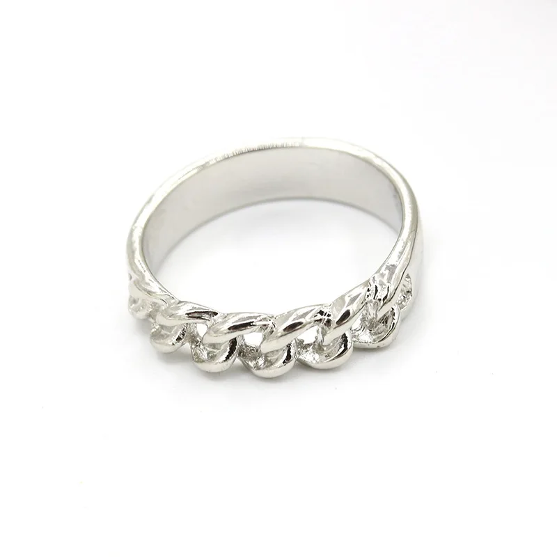 Привлекательные полые дизайнерские кольца с цепочкой Позолоченные