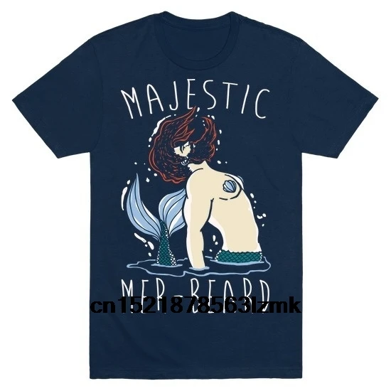 Gildan Men T shirt Majestic Mer-Beard fortnite funny t-shirt novelty tshirt women | Мужская одежда