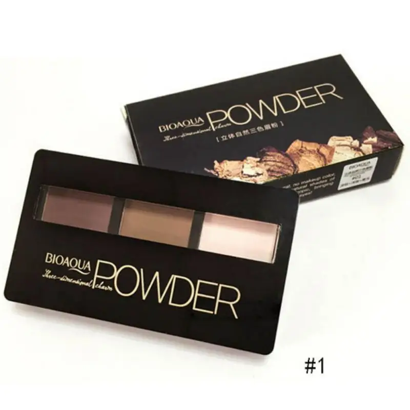 Палетка пудры для бровей водостойкий тени усилитель косметическая кисть