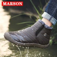 marson men winter shoes solid 4 colors mens snow boots plush inside bottom keep warm waterproof ski boots plus size 35 48
