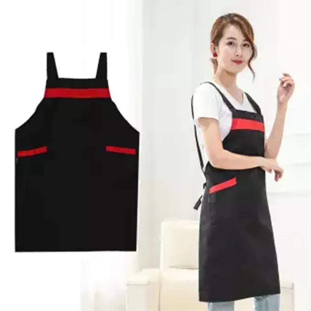 Women Men Wrinkle Resistant All Match Kitchen Restaurant Dining Baking Multipurpose Waiter Apron Household With Pockets Cooking | Дом и сад