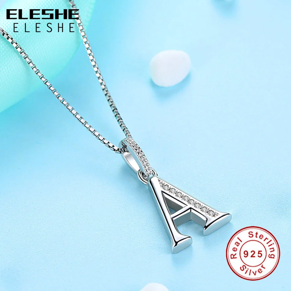 Женская цепочка с буквами алфавита ELESHE ожерелье из стерлингового серебра 925