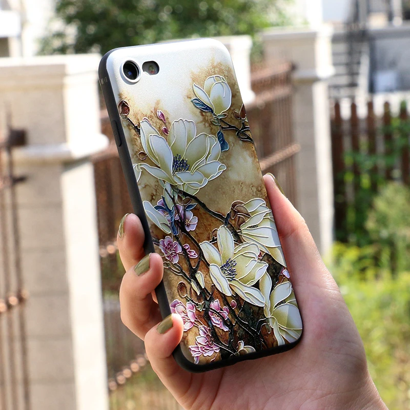 Силиконовый матовый 3D-чехол с тиснением для iPhone 6 plus 6s X 7 8 XR XS Max 11 pro | Мобильные