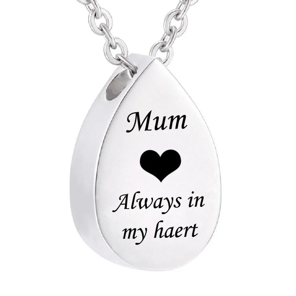 Memorial Jewelry Pendant For Ashes High Quality Silver Tone Tear Drop Cremation Urns for Dad Mom Grandma Husband | Украшения и