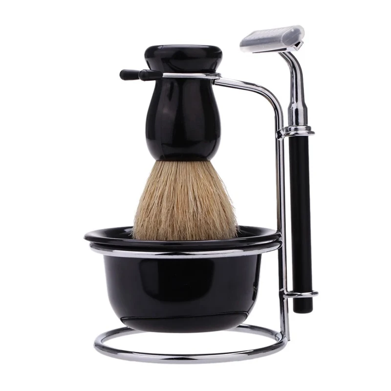 

Men's Drip Shaving Acrylic Stand Holder Wet Shaving Beard Brush Bowl Razor Stand Barber Tool Black Salon Shaving Tools