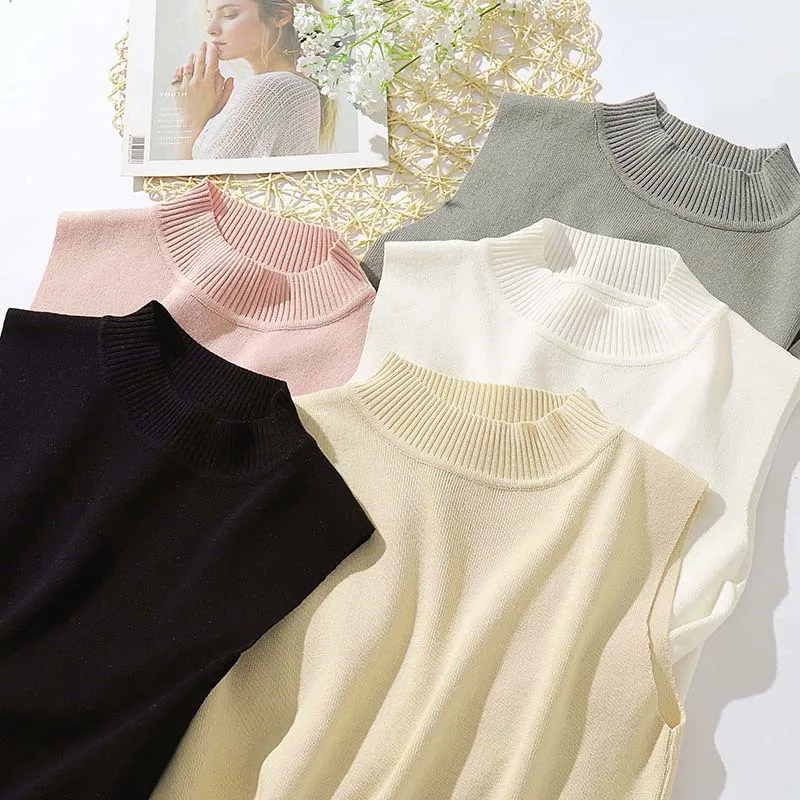 Baharcelin High Quality Women Girl Summer Sleeveless Pullover Knitted sweater Cute Sweet Ruffles Knitwear Outwear Top | Женская одежда