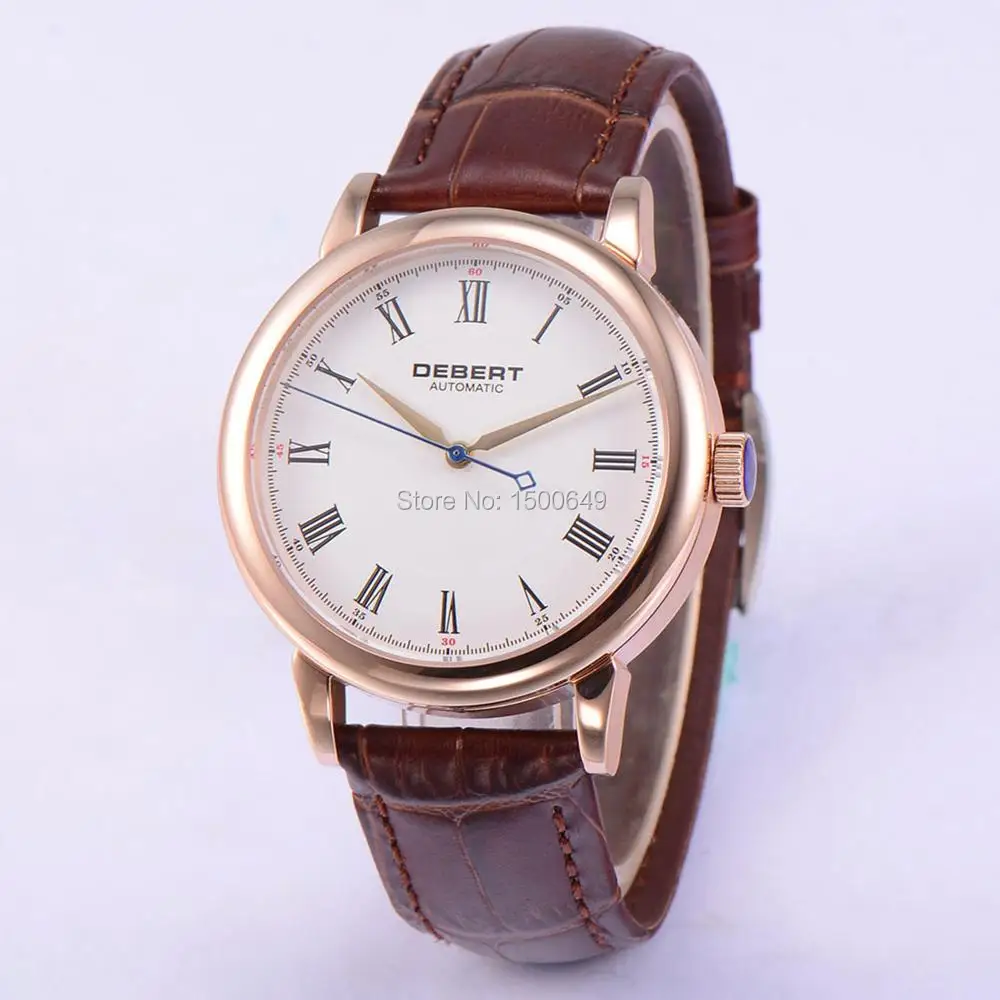 40 мм деберт белый циферблат сапфировое стекло автоматические мужские часы 1954|watch