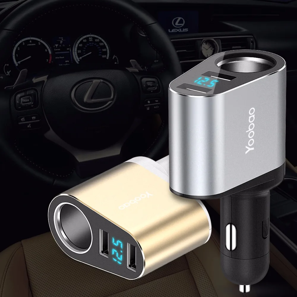 Yoobao YB209 автомобильное Зарядное устройство с двойным USB портом 2.4А автомобильная зарядка для iPhone 7 Samsung Xiaomi
