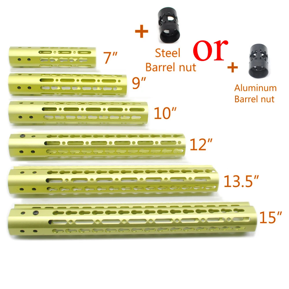

TriRock 7''9''10''12''13.5'15" inch Ultralight Keymod Handguard Free Float Picatinny Mount System_Unique Grass Green Anodized