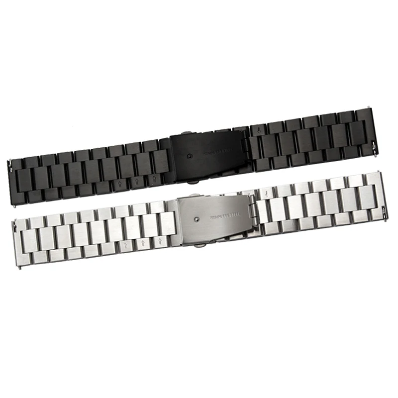 Качественный браслет из нержавеющей стали 22 мм черный серебристый металлический