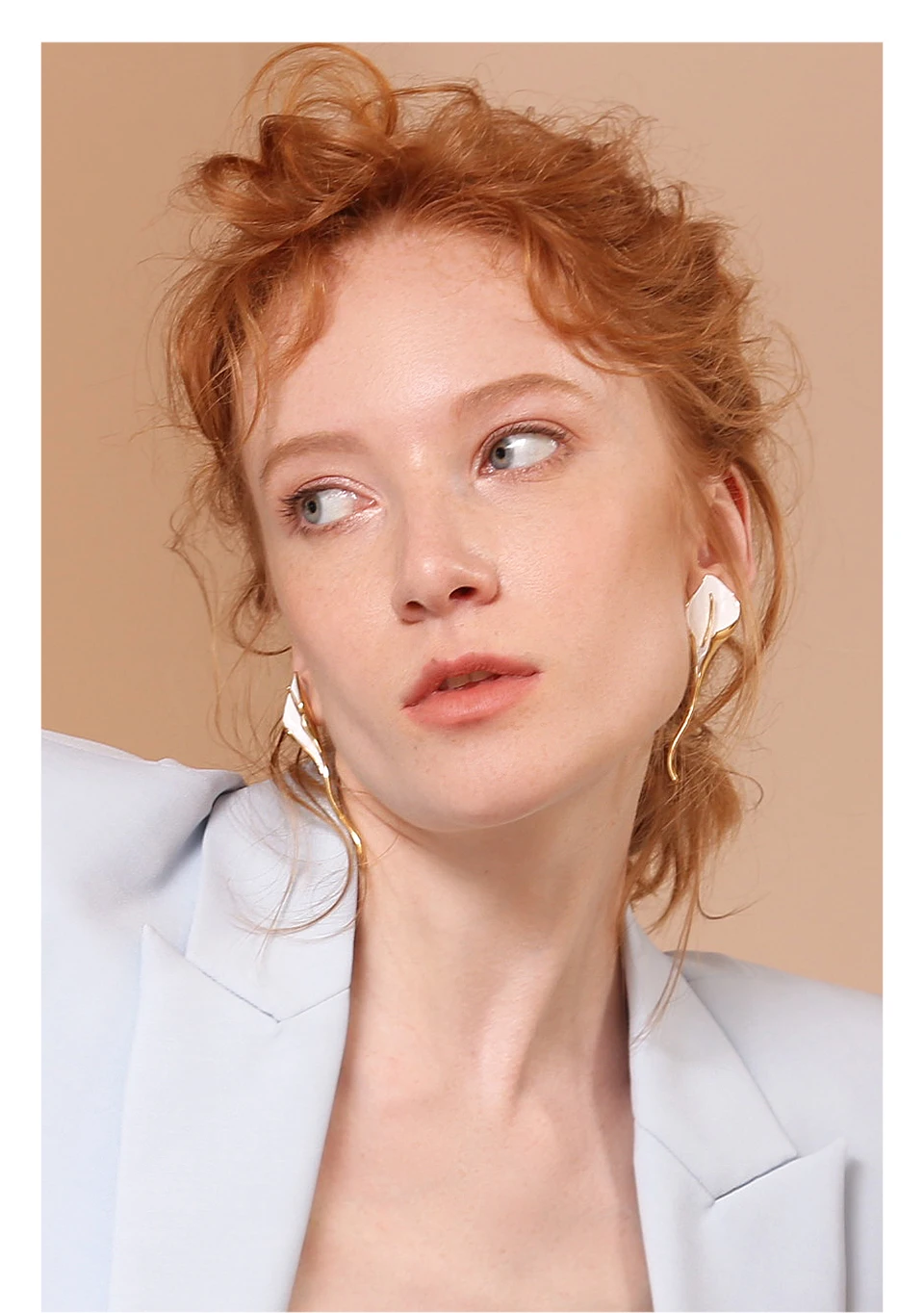 ENFASHION белые серьги-гвоздики с цветком лилии Калла для женщин золотого цвета милые длинные серьги-листья модные ювелирные изделия вечерние подарки EC191063