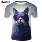 Футболка с 3D принтом кошка 2019 Новая мужская футболка Повседневная модная футболка с короткими рукавами и круглым вырезом забавные мужские Топы футболки мужские И Футболки летняя Милая футболка с котом Homme