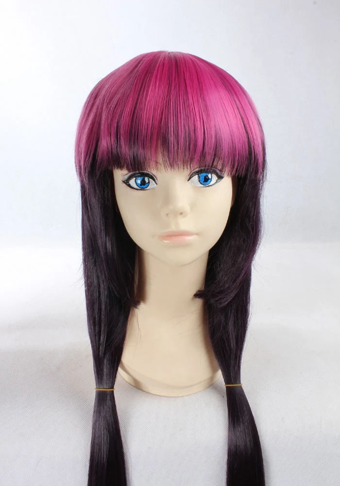 

Ao No Exorcist Kamiki Izumo 80cm Long Straight Cosplay Wigs for Women Female Fake Hair Wig Red Dark Purple Mixed Synthetic Hair