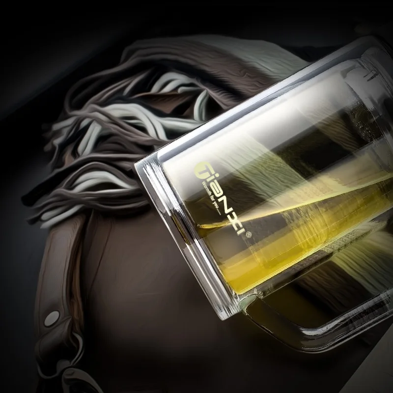 280 мл Офис Серии посуда Двойной Слой Glassbottle Чашки Чая Боросиликатное Стекло