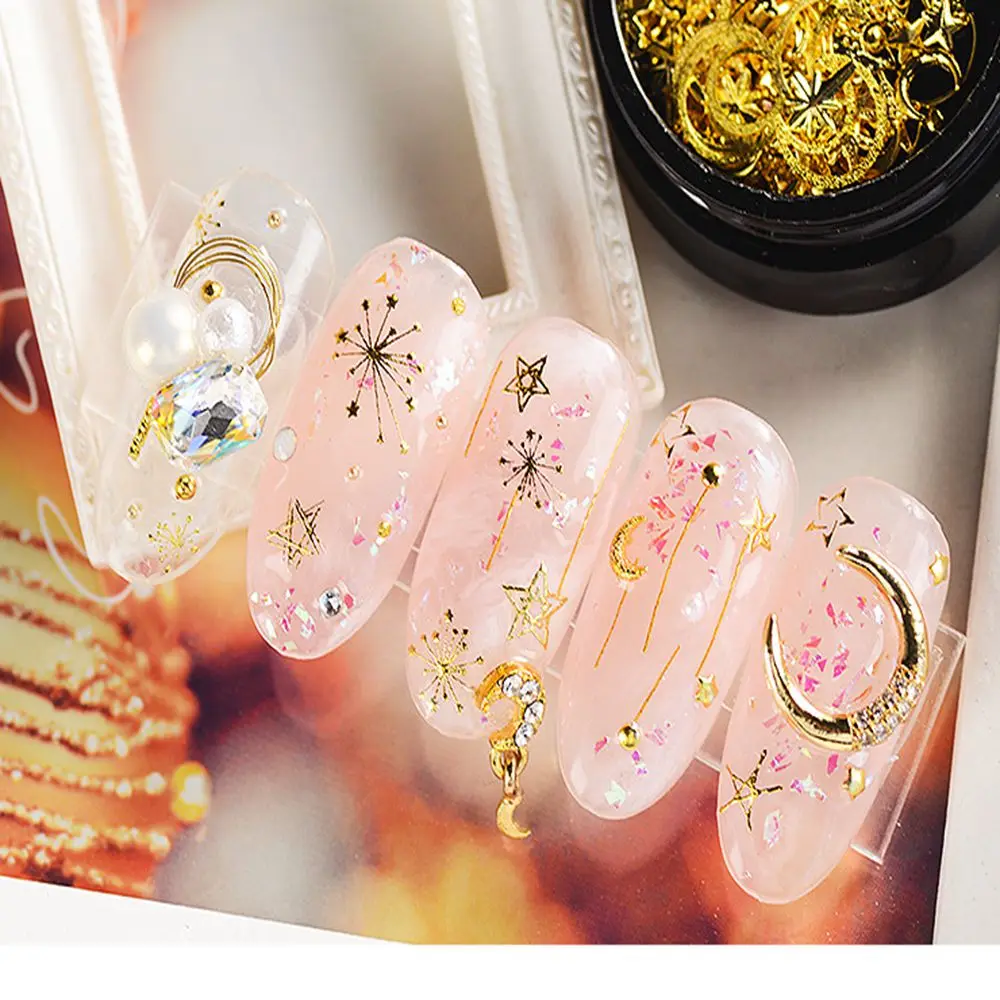 Золото/серебро случайно смешанные формы 200 шт металлические украшения ногтей