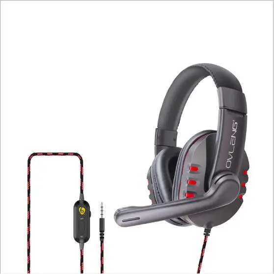 Красный OVLENG-OV-P3 игровая гарнитура E-sports с микрофоном Стерео объемная HIFI гарнитура для ПК и ноутбука - Цвет: Красный