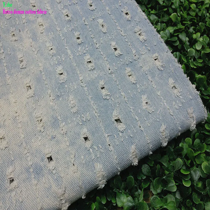 Джинсовая ткань в стиле ретро, ширина 143 см, перфорированная дырка, лоскутное шитье, для одежды, штанов, джинсов Джинсовая ткань в стиле ретро, ширина 143 см, перфорированная дырка, лоскутное шитье, для одежды, штанов, джинсов