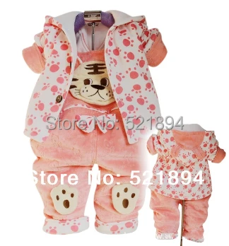 2 шт. детский теплый костюм с капюшоном и комбинезоном|baby girl|designer baby girlclothing sets |