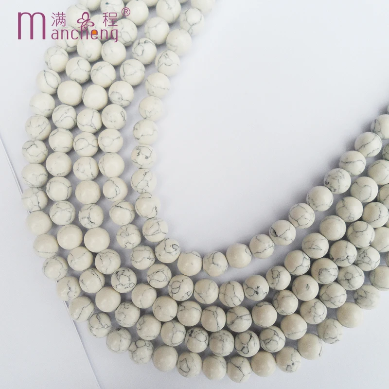 Натуральный Полудрагоценный Круглый 10 мм Howlite белый бирюзовый камень Бусины