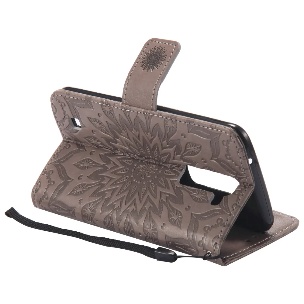 Relief Sun Leather Case For LG K7 5.0 inch Wallet Stand Cover for X210ds X210 MS330 K330 With Card Holder Cases bags capa | Мобильные
