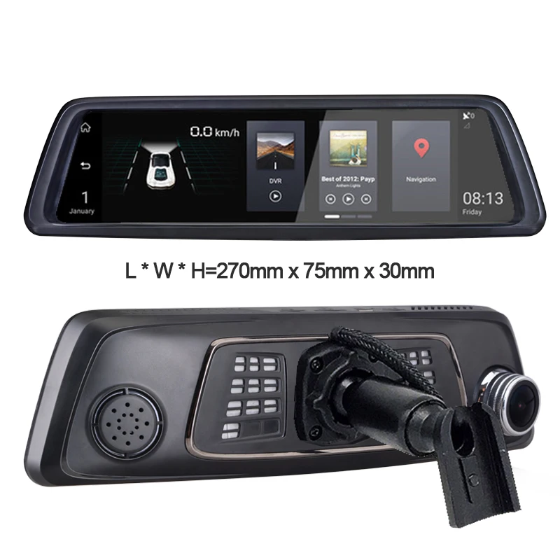 10 дюймов видеорегистратор для автомобиля Full Touch ips 4G Android зеркало gps FHD 1080P