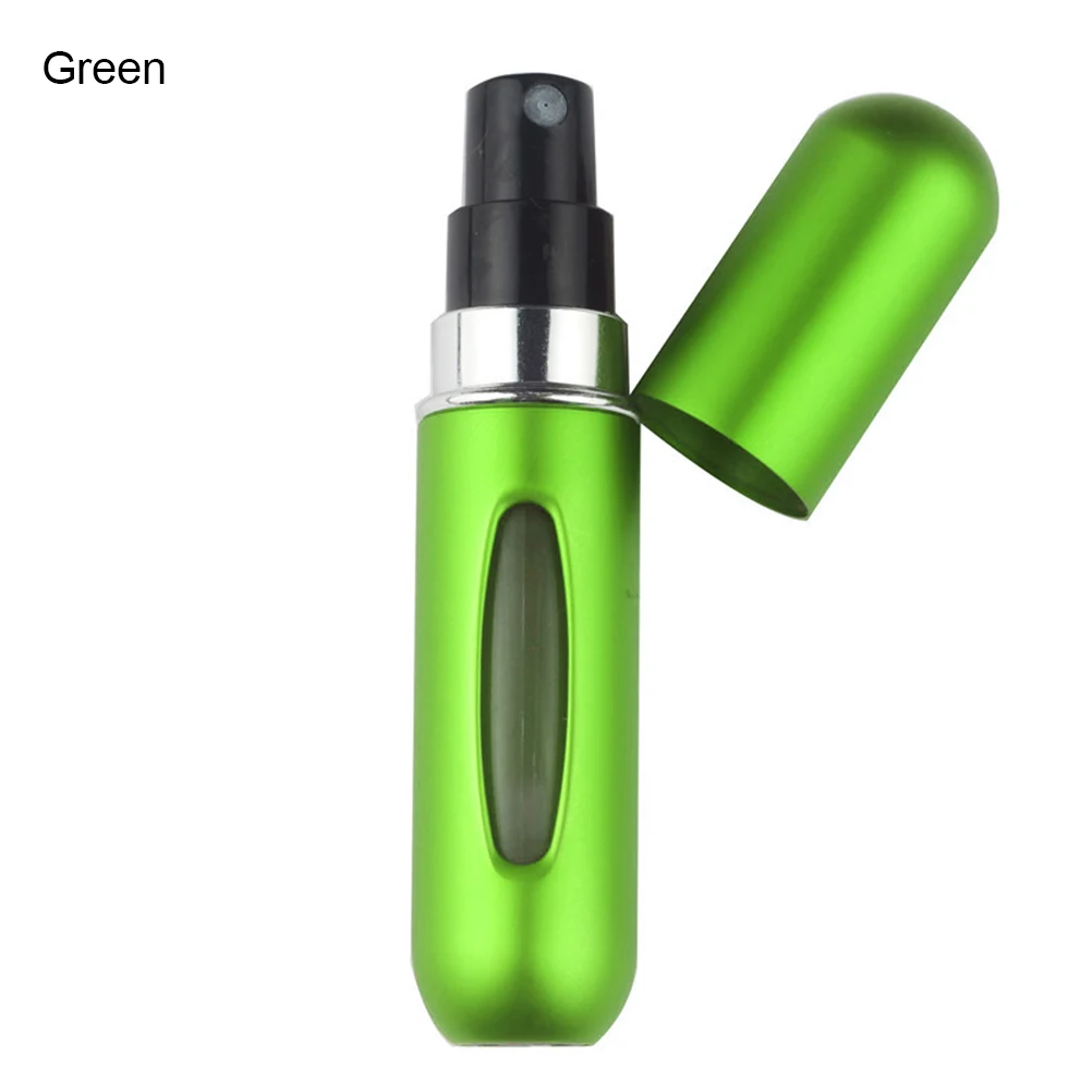 green 5 мл распылитель духов для путешествий, мини матовый контейнер для духов, алюминиевый многоразовый флакон для духов, контейнеры - Цвет: green