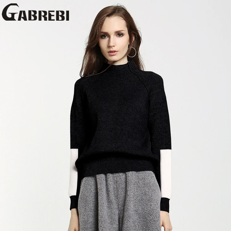 Для женщин Вязание Свитеры для Пуловеры осень 2017 г. Водолазка с длинным рукавом