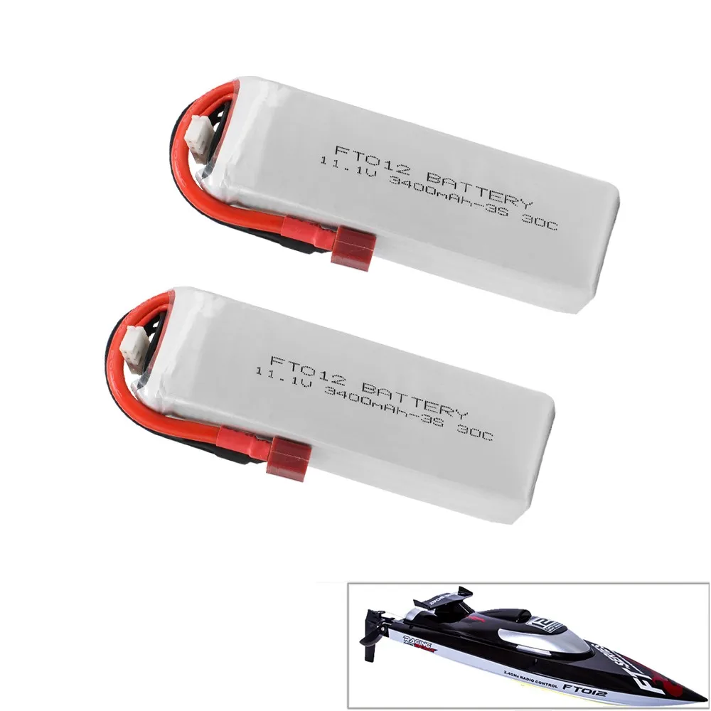 

1pcs Upgraded Rc lipo Battery FT012S 11.1V 3400MAH 30C 3S Replacement Li-po Battery for Feilun FT012 RC Boat