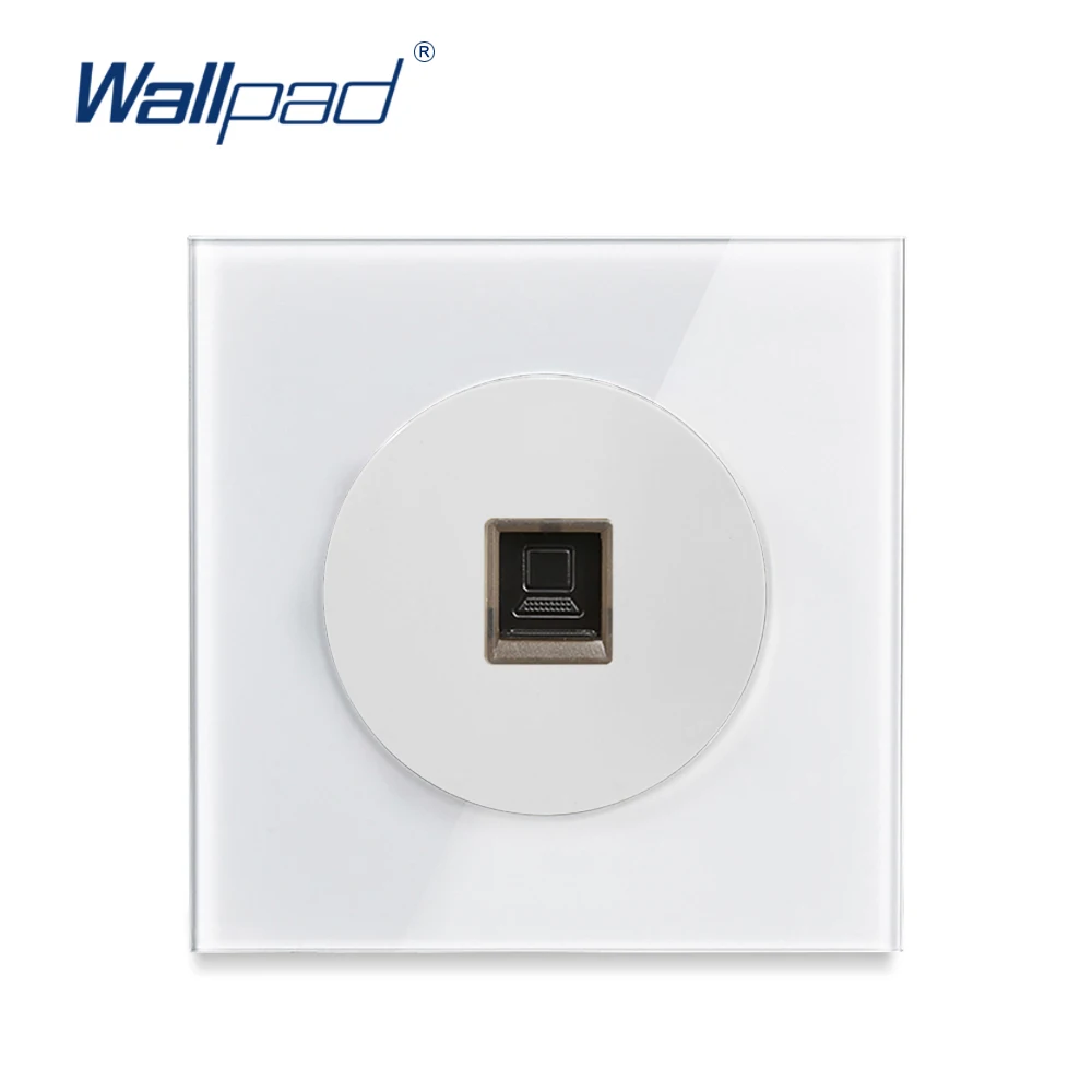 Панель Wallpad из белого хрустального стекла одноклавишный компьютер Ethernet RJ45 CAT6 без