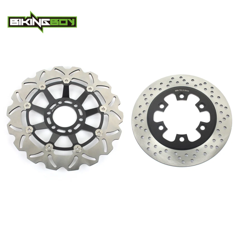 Wave Black BIKINGBOY для HYOSUNG GT125 Naked 2001-2011 GT 125 R 06 07 08 09 10 11 GT 250 Comet 03 04 05 Передние Задние тормозные диски роторы диски - Цвет: Wave Black