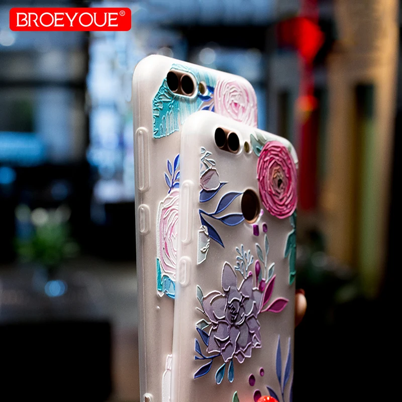 Silicone Case For Huawei P Smart 2019 P20 Pro P10 P9 P8 Lite 2017 Mate 20 10 3D Relief Flower P30 |