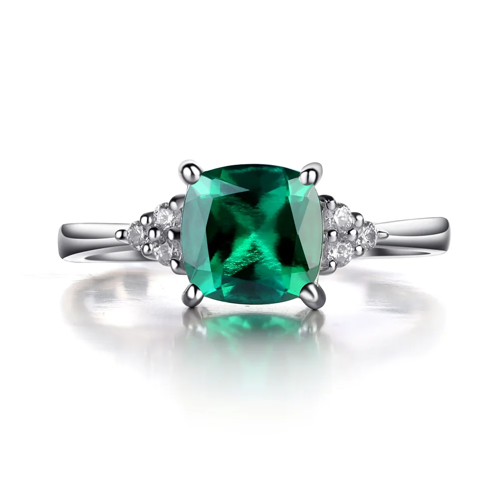 Украшения leige кольцо для помолвки с изумрудом из стерлингового серебра 925 пробы